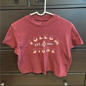 Volcom Women's Maroon Short Sleeve Tee